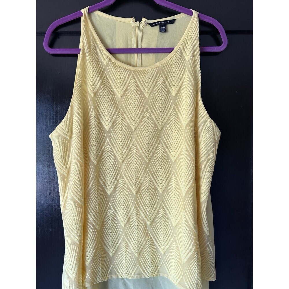 Zac & Rachel Sleeveless Dressy Top Sz L, Lined Semi Sheer , Elegant